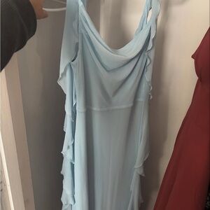 Chic Asymmetrical Light Blue Dress